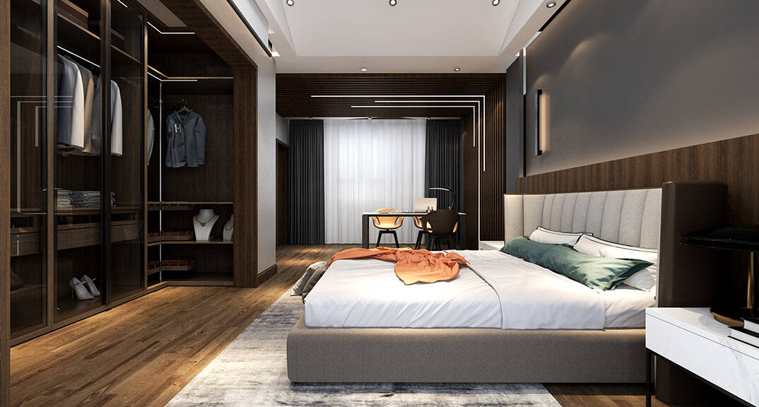 青島鰲山衛(wèi) 別墅 210㎡ 簡(jiǎn)約風(fēng)格臥室裝修效果圖