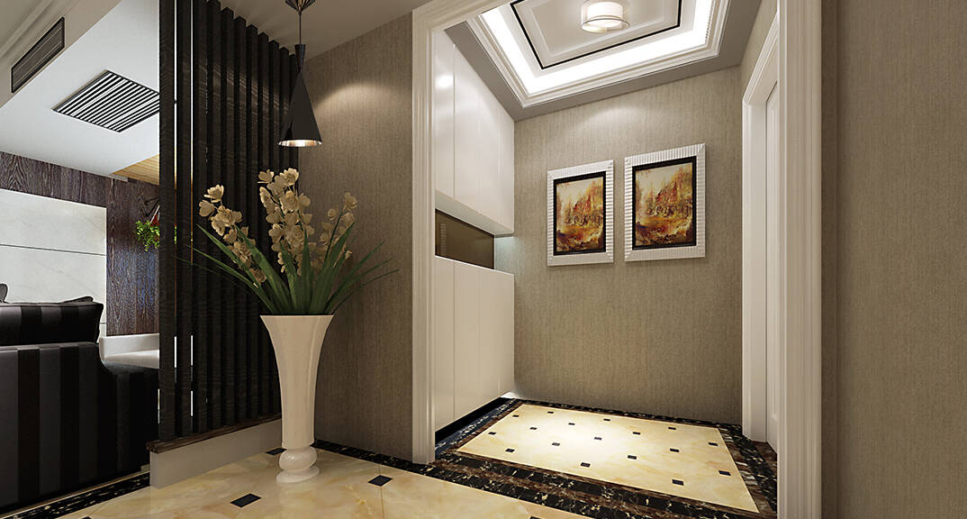 海爾·鼎世華府133㎡三室一廳客廳電視墻新簡約風(fēng)格裝修效果圖