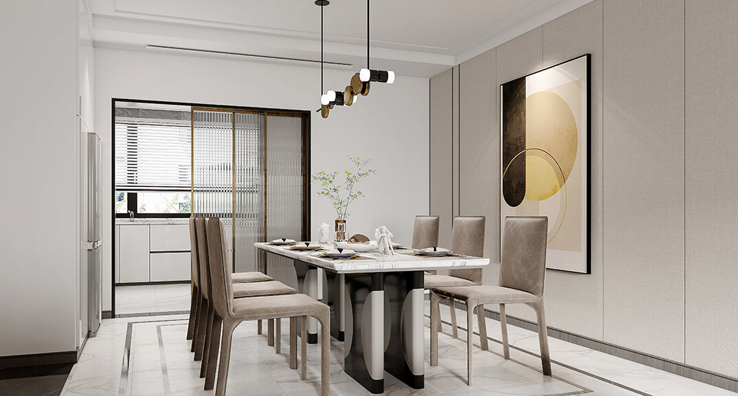 國際公館145㎡四室三廳現代風格餐廳裝修效果圖