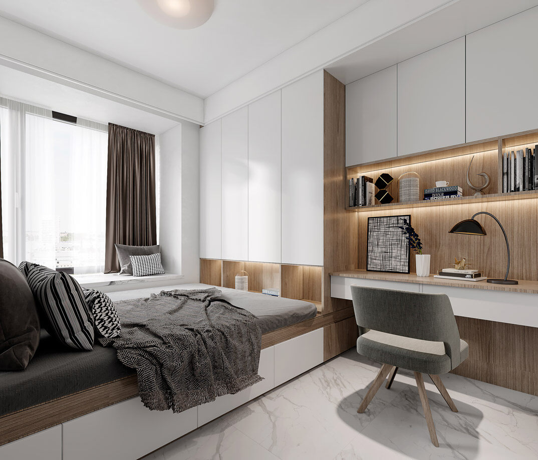 國際公館145㎡四室三廳現代風格客臥房裝修效果圖