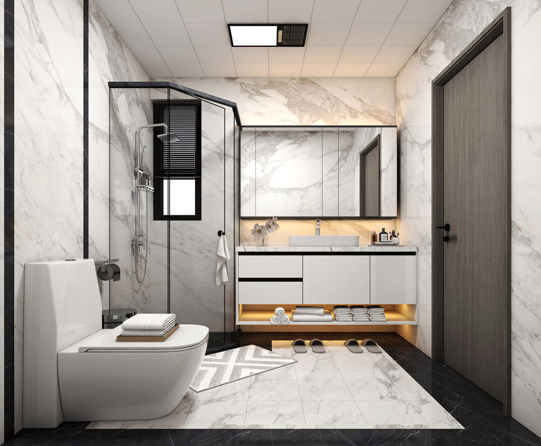 國際公館145㎡四室三廳現代風格衛(wèi)生間裝修效果圖