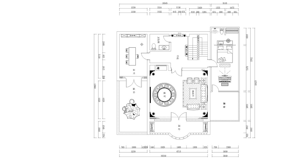 東海路700㎡獨棟別墅一層戶型布置圖
