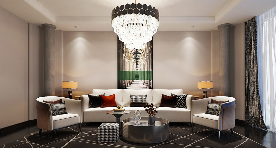 東海路700㎡獨棟別墅二層餐廳新中式風格裝修案例效果圖