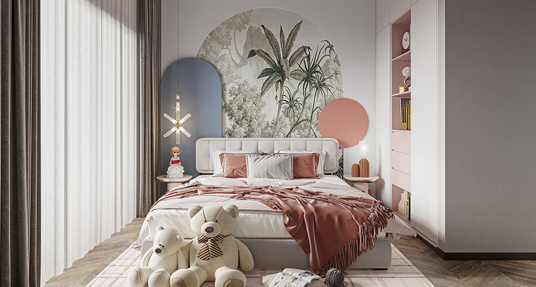 綠城曉峰湖畔190㎡四室二廳次臥輕奢風(fēng)格裝修案例效果圖