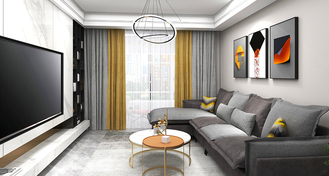 青鐵海譽(yù)府121㎡二室二廳客廳簡約風(fēng)格裝修案例效果圖.jpg