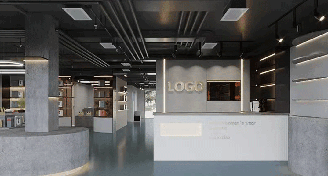 九水東路強(qiáng)式包裝140㎡工裝裝修案例效果圖