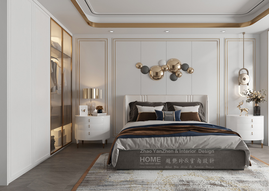 璞麗豪庭287㎡疊拼上疊一樓主臥美式輕奢風格裝修案例效果圖-詳細.jpg